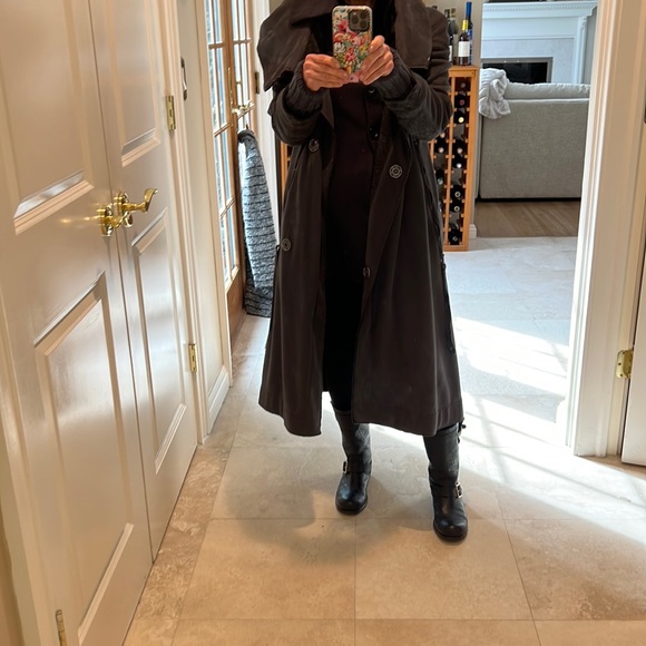 Transit 251 Charcoal Faux Suede & Wool Maxi Coat.  XS - Picture 15 of 16